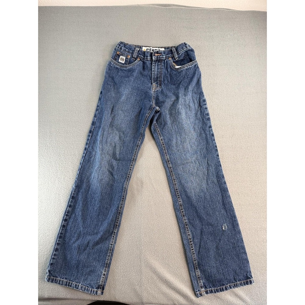 Cinch Jeans Kids 16 Medium Wash Blue Relaxed Straight Denim Elastic Waist Casual